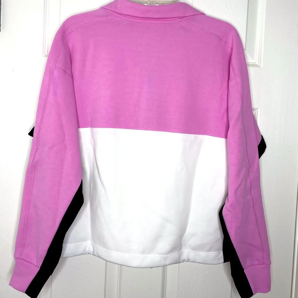 DKNY Sport Woman’s Colorblock Pullover Quarter Zip Sweatshirt - Picture 5 of 8